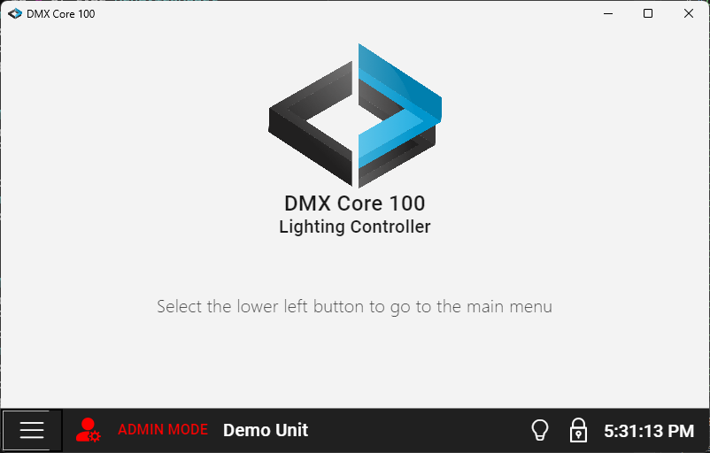 Home Screen — admin user