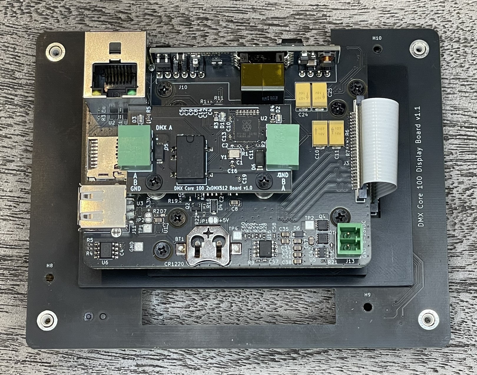 DMX-512 board attached to DMX Core 100 main unit
