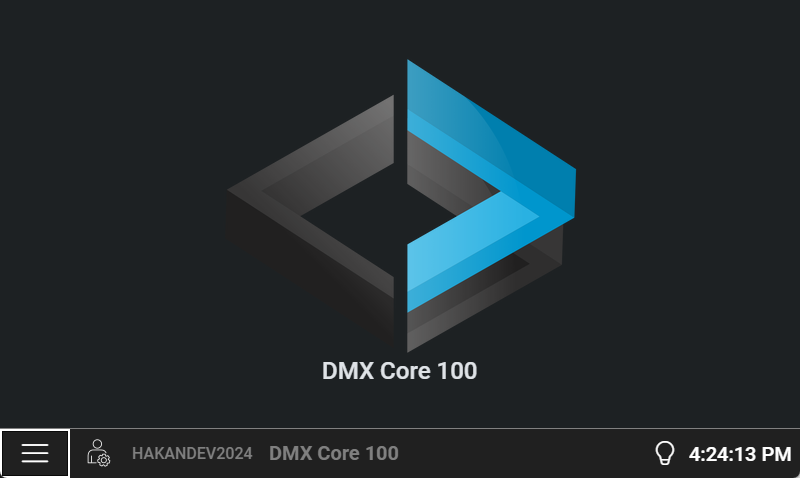 Home screen — dark theme
