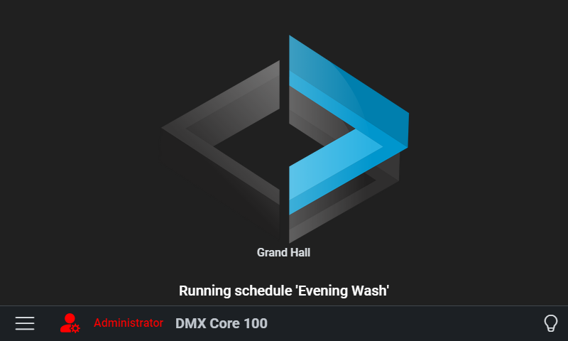 DMX Core 100 home screen