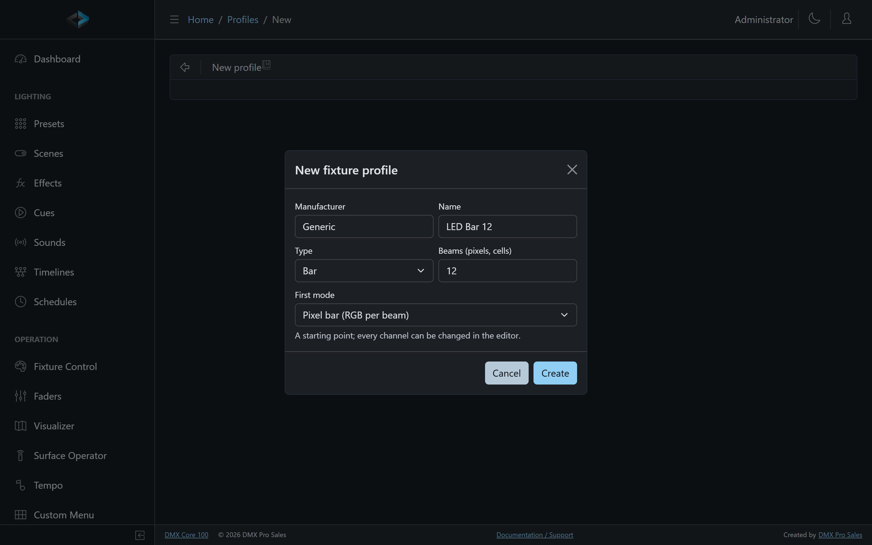 New profile - the basics and a template for the first mode